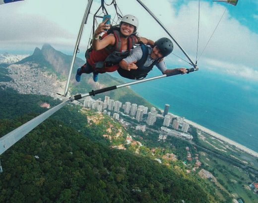 imagem feita durante o voo de asa delta no Rio de Janeiro
